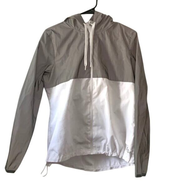 Fila Sport Womens Hooded Windbreaker Jacket S Polyester Gray/White - Picture 1 of 7